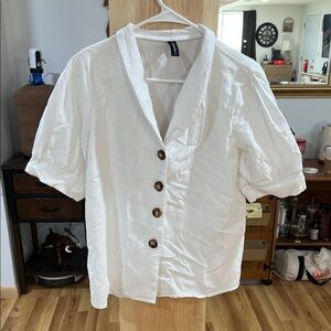 Women's White Button Down Shirt
